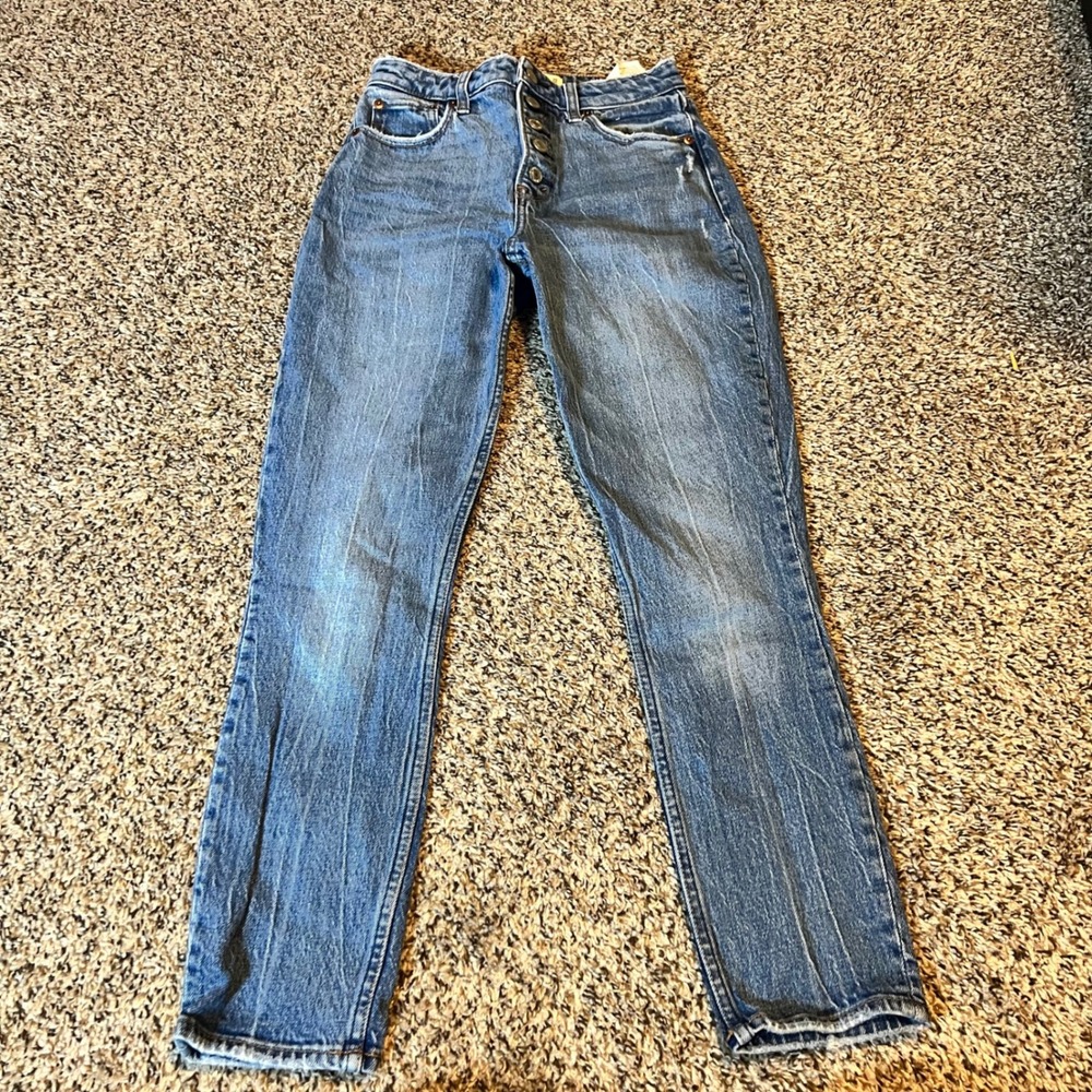 Abercrombie Fitch The Skinny High Rise Jeans Button Fly Blue Women Size 25‎